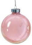 Шар новогодний подвесной стекло 8см розовый Феникс/80221
